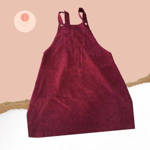Red Light Corduroy Overall Dress